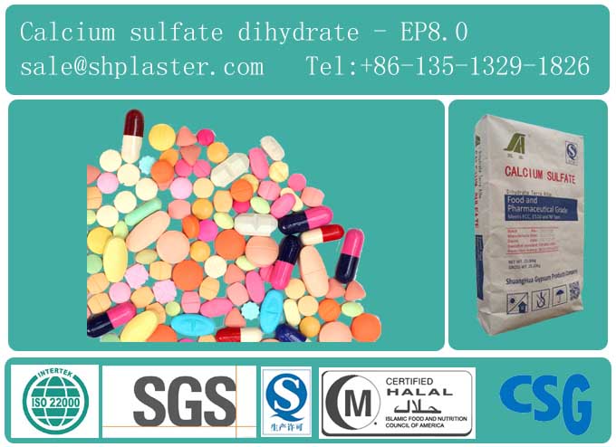 pharmaceutical grade dihydrate calcium sulfate EP8.0